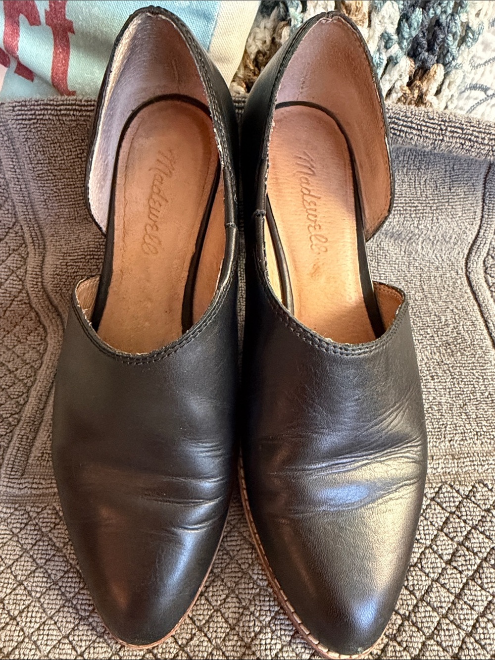 Madewell The Lucie Shoe, Black Slip-Ons (Cutout Sides)